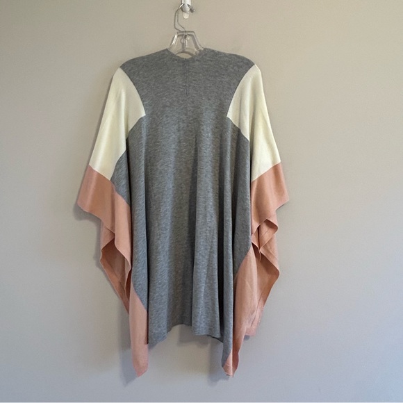 Eileen Fisher Colorblock Poncho Wrap  in Dark Pearl Quiet Luxury - Picture 6 of 12